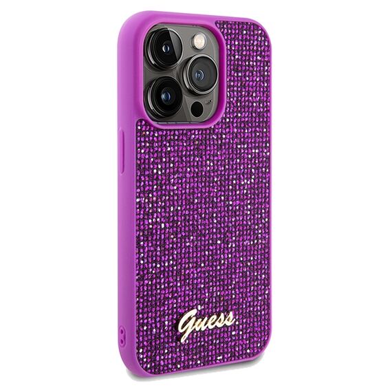 Guess Disco Metal Script case for iPhone 14 Pro - fuchsia | Techbox