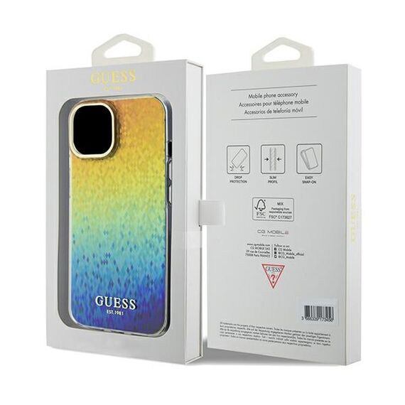 Guess IML Faceted Mirror Disco Iridescent case for iPhone 14 / 15 / 13 - multicolor - Apple Cases - Cases - Techbox