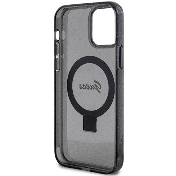 Guess Ring Stand Script Glitter MagSafe case for iPhone 12/12 Pro - black - Uncategorized Cases (2) - Cases - Techbox