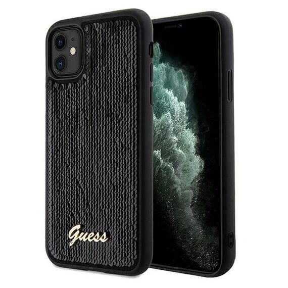 Guess Sequin Script Metal case for iPhone 11 / Xr - black - Uncategorized Cases (2) - Cases - Techbox