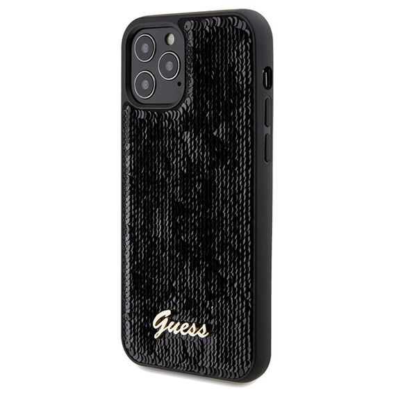 Guess Sequin Script Metal case for iPhone 12/12 Pro - black - Uncategorized Cases (2) - Cases - Techbox