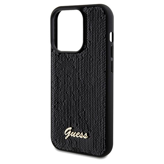 Guess Sequin Script Metal case for iPhone 14 Pro - black | Techbox