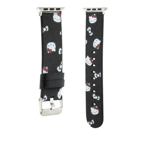 Hello Kitty Heads &amp; Bows Pattern Strap for Apple Watch 38/40/41mm - Black - Accessories - Smartwatches & Accessories - Techbox