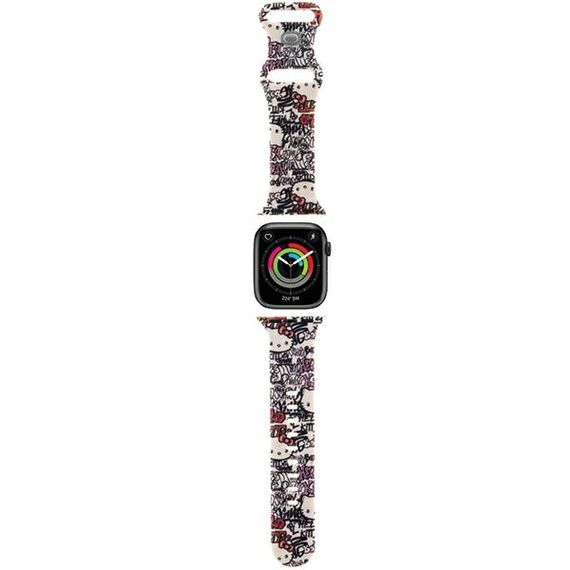 Hello Kitty Silicone Tags Graffiti strap for Apple Watch 38/40/41mm - beige - Accessories - Smartwatches & Accessories - Techbox