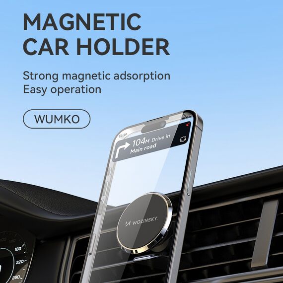 Wozinsky WUMKO magnetic phone holder for car air vent - black - Smartphone Holders - Smartphones - Techbox