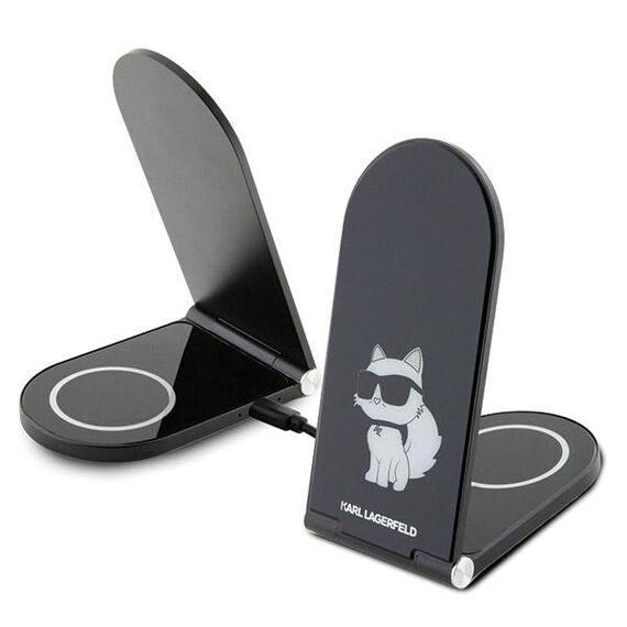 Karl Lagerfeld Choupette MagSafe induction charger 15W, foldable 2in1 - black | Techbox