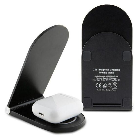 Karl Lagerfeld Choupette MagSafe induction charger 15W, foldable 2in1 - black | Techbox