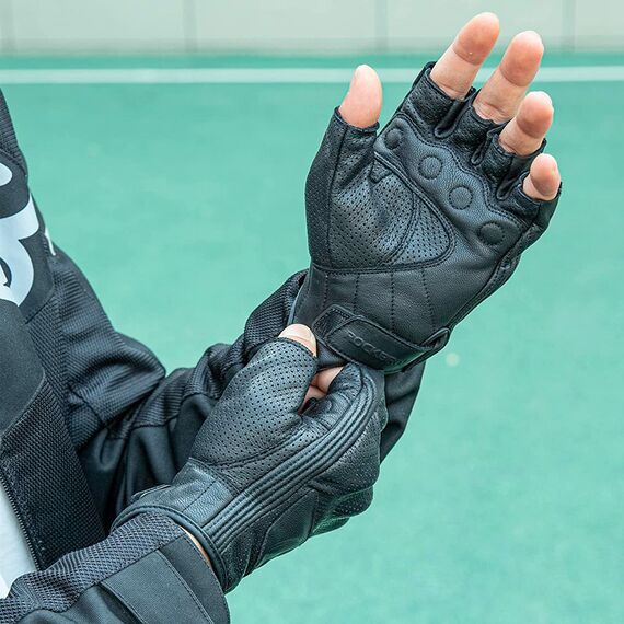 Rockbros 16220006004 XL leather motorcycle gloves - black - Bicycle - Sports & Fitness - Techbox