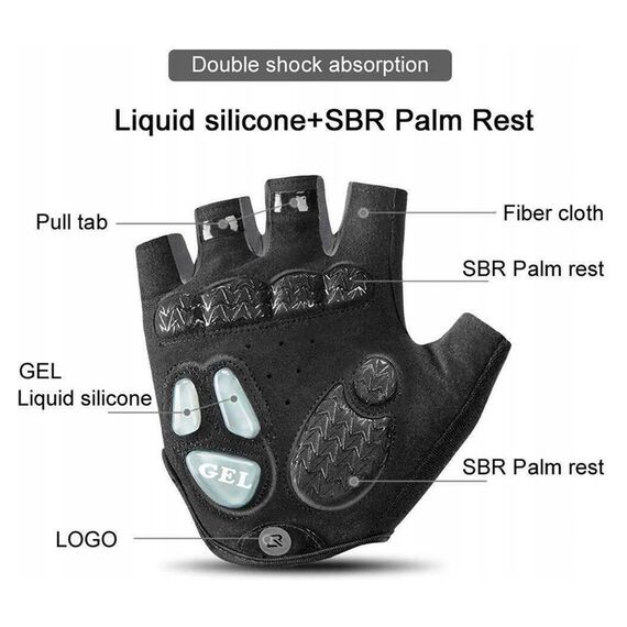Rockbros S169BGR S cycling gloves with gel inserts - gray - Bicycle - Sports & Fitness - Techbox