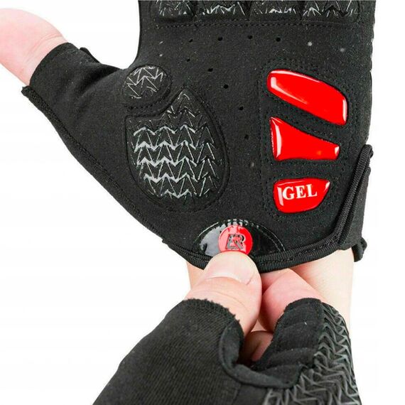 Rockbros S169BR M cycling gloves with gel inserts - black and red | Techbox