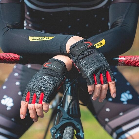Rockbros S169BR XXL cycling gloves with gel inserts - black and red - Bicycle - Sports & Fitness - Techbox
