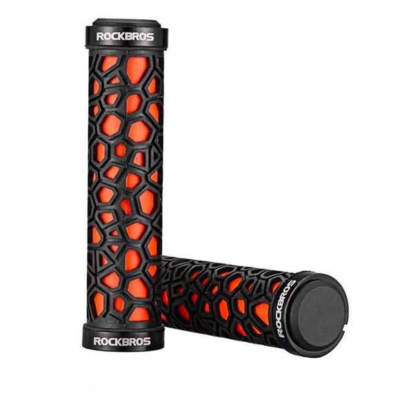 Rockbros 2017-14AOR bicycle grips - black and orange | Techbox