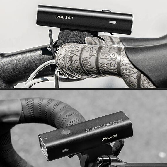 Rockbros 24710012001 front bicycle light 800 lm + USB-C - USB-A cable - black | Techbox