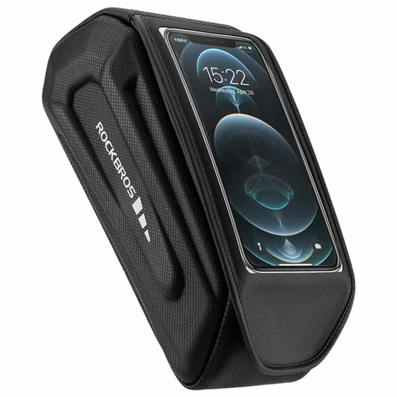 Rockbros 30120064001 bicycle bag waterproof for frame with phone cover - black - Bicycle - Sports & Fitness - Techbox