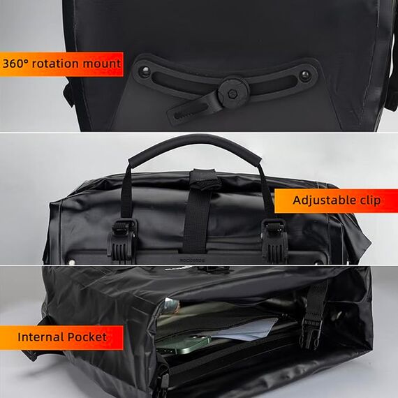 Rockbros 30140022001 waterproof bicycle bag for trunk - black | Techbox