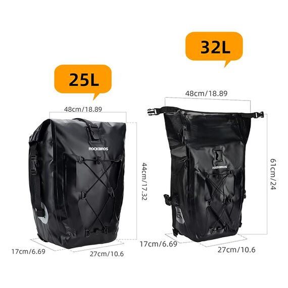 Rockbros 30140022001 waterproof bicycle bag for trunk - black | Techbox