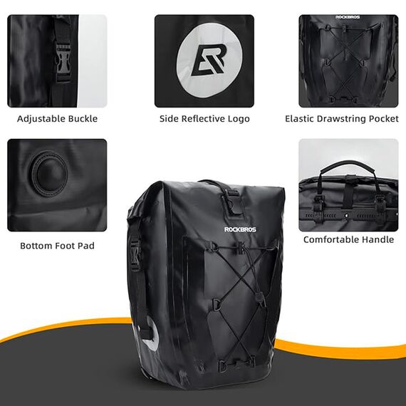 Rockbros 30140022001 waterproof bicycle bag for trunk - black | Techbox