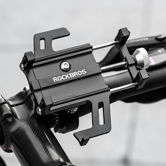 Rockbros 699-BK Aluminum Alloy Bicycle Phone Holder - Black - Bicycle - Sports & Fitness - Techbox