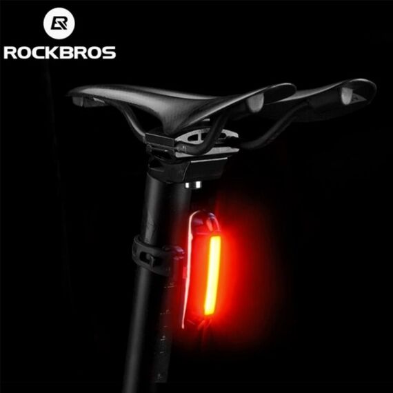 Rockbros A54BK Rear Bike Light + Micro USB - USB-A Cable - Black | Techbox