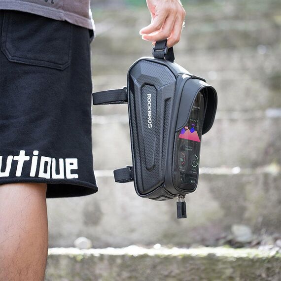 Rockbros B68 armored bicycle bag with phone cover 1.5l - black - Bicycle - Sports & Fitness - Techbox