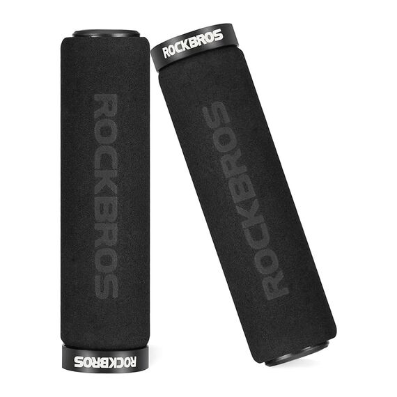 Rockbros BT1001BKBK sponge bicycle handlebar grips - black | Techbox