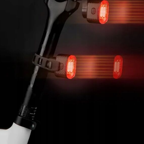 Rockbros Q2S LED Rear Bike Light with Smart Stop System + USB-C - USB-A Cable - Black - Smartphone Holders - Smartphones - Techbox