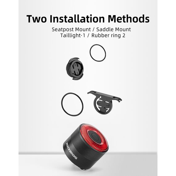 Rockbros Q3 rear bicycle lamp with intelligent stop system - black - Bicycle - Sports & Fitness - Techbox