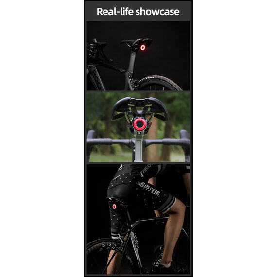 Rockbros Q5 Rear Bike Light with Intelligent Stop System - Black - Bicycle - Sports & Fitness - Techbox
