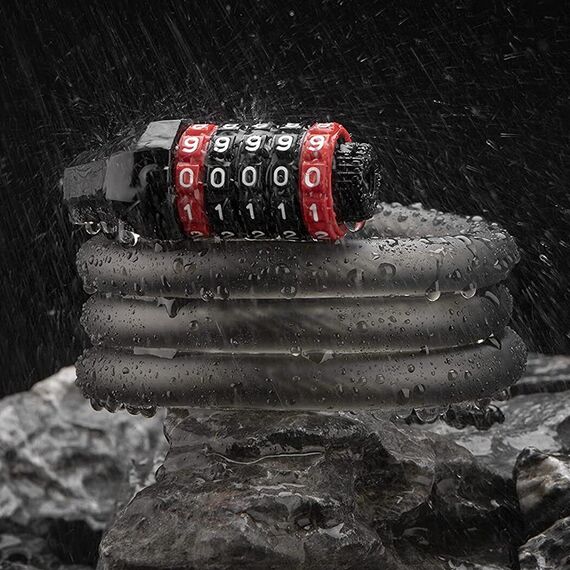 Rockbros RKS507-1BK bicycle lock with combination 1.8 m - black - Bicycle - Sports & Fitness - Techbox