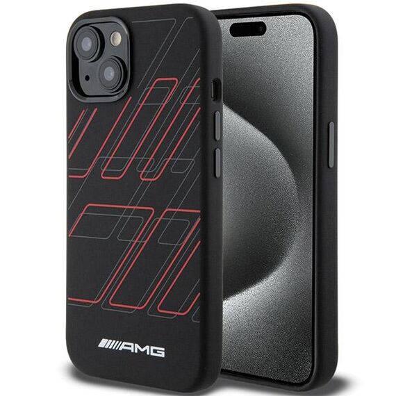 AMG Silicone Large Rhombuses Pattern MagSafe Case for iPhone 15/14/13 - Black | Techbox