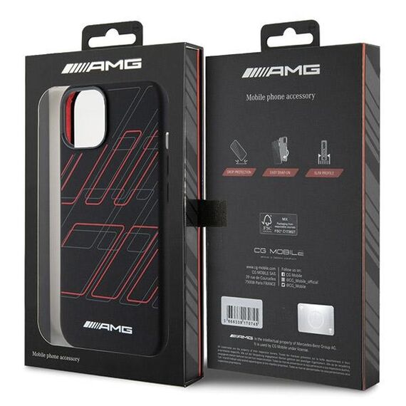 AMG Silicone Large Rhombuses Pattern MagSafe Case for iPhone 15/14/13 - Black | Techbox