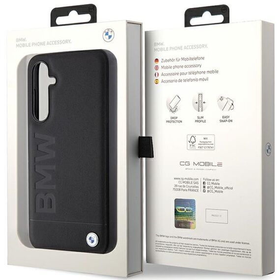 BMW BMHCS23FESLLBK S23 FE S711 black/black Leather Hot Stamp - Samsung Cases - Cases - Techbox