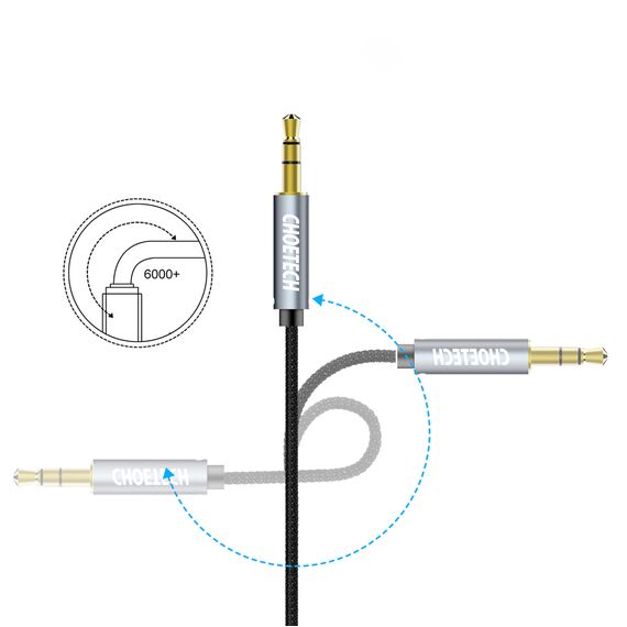 Choetech AUX002 cable mini jack 3.5mm (male) / mini jack 3.5mm (male) 1.2m - black - Cables & Adapters - Cables & Accessories - Techbox