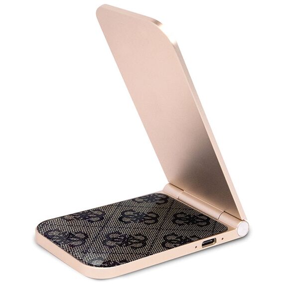 Guess 4G Pattern MagSafe foldable 2in1 15W inductive charger - brown | Techbox