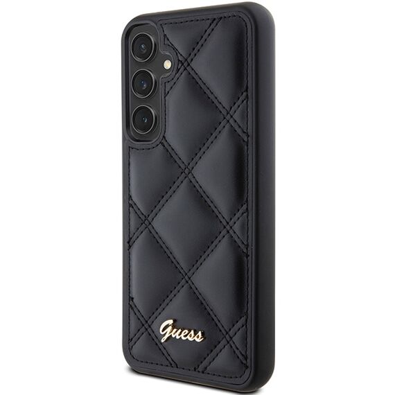 Guess GUHCS23FEPSQSQSK S23 FE S711 black/black hardcase Quilted Metal Logo | Techbox