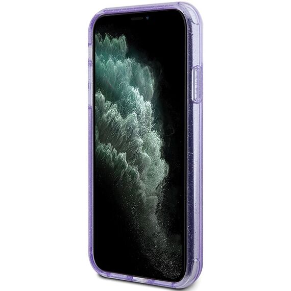 Guess Ring Stand Script Glitter MagSafe case for iPhone 11 / Xr - purple | Techbox
