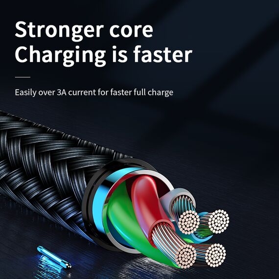 Joyroom S-M411 3A 2m USB-A - micro USB cable with charging indicator - black - Cables & Adapters - Cables & Accessories - Techbox