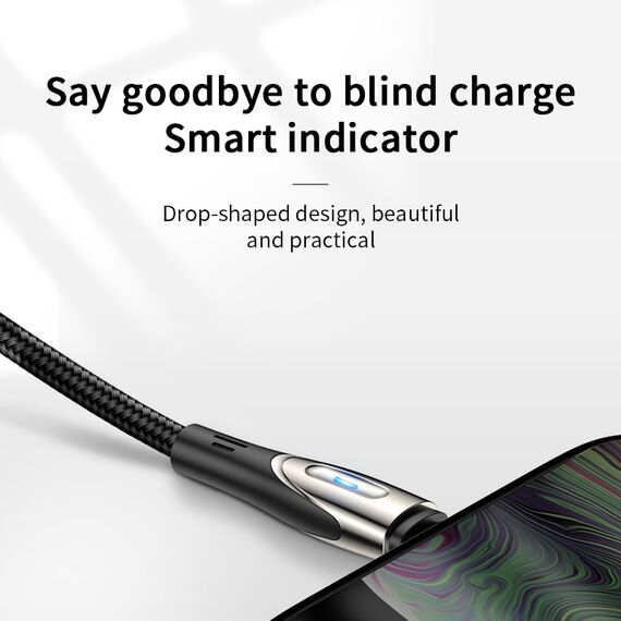 Joyroom S-M411 3A 2m USB-A - micro USB cable with charging indicator - black - Cables & Adapters - Cables & Accessories - Techbox