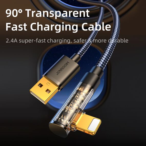 Joyroom S-UL012A6 USB-A angled cable - Ligtning 2.4A 1.2m - blue - Cables & Adapters - Cables & Accessories - Techbox
