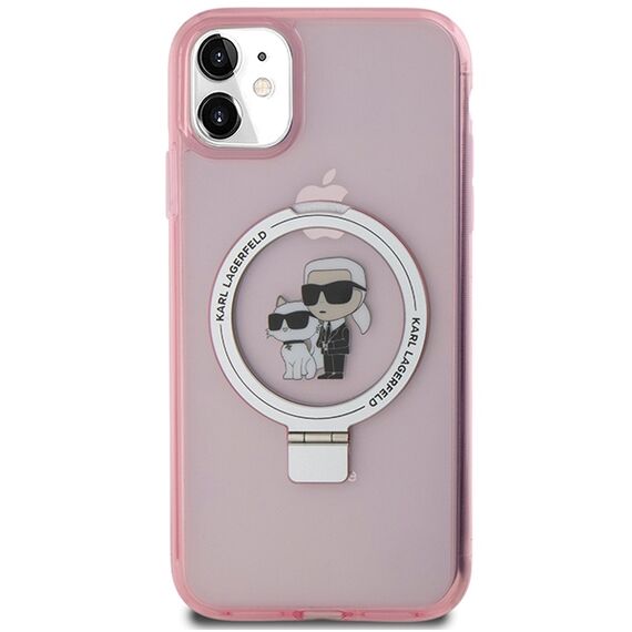 Karl Lagerfeld Ring Stand Karl&Choupette MagSafe case for iPhone 11 / Xr - pink - Uncategorized Cases (2) - Cases - Techbox