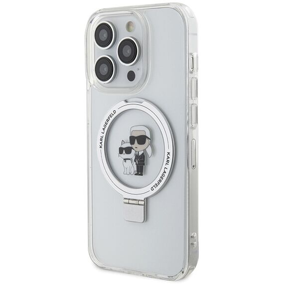 Karl Lagerfeld Ring Stand Karl&Choupette MagSafe case for iPhone 13 Pro / 13 - white - Apple Cases - Cases - Techbox