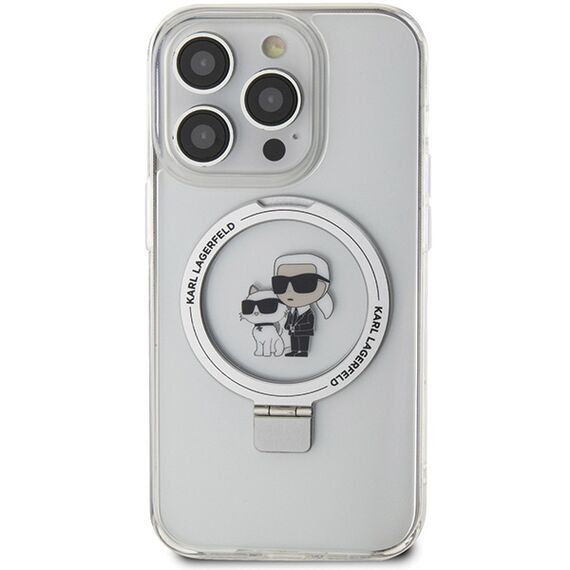 Karl Lagerfeld Ring Stand Karl&Choupette MagSafe case for iPhone 13 Pro / 13 - white - Apple Cases - Cases - Techbox