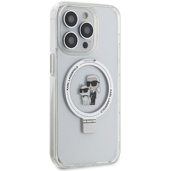 Karl Lagerfeld Ring Stand Karl&Choupette MagSafe case for iPhone 13 Pro / 13 - white - Apple Cases - Cases - Techbox