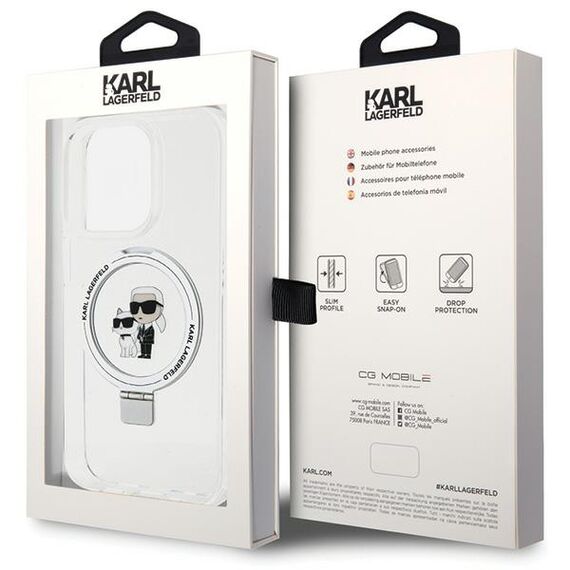Karl Lagerfeld Ring Stand Karl&Choupette MagSafe case for iPhone 13 Pro / 13 - white - Apple Cases - Cases - Techbox