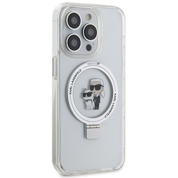 Karl Lagerfeld Ring Stand Karl&Choupette MagSafe case for iPhone 13 Pro Max - white | Techbox