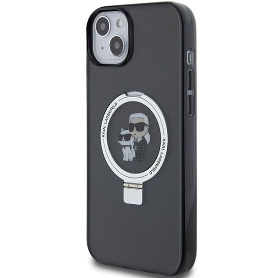 Karl Lagerfeld Ring Stand Karl&amp;Choupette MagSafe case for iPhone 14 / 15 / 13 - black - Apple Cases - Cases - Techbox