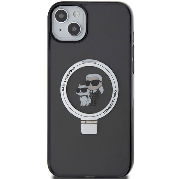 Karl Lagerfeld Ring Stand Karl&amp;Choupette MagSafe case for iPhone 14 / 15 / 13 - black - Apple Cases - Cases - Techbox