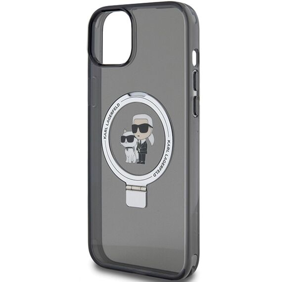 Karl Lagerfeld Ring Stand Karl&amp;Choupette MagSafe case for iPhone 14 / 15 / 13 - black - Apple Cases - Cases - Techbox
