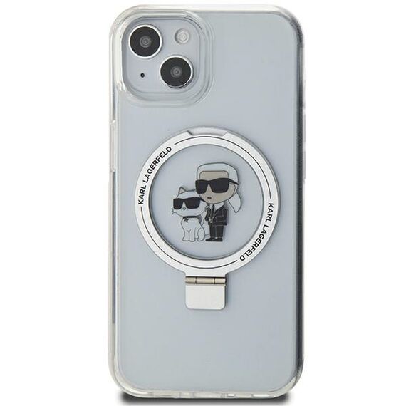 Karl Lagerfeld Ring Stand Karl&amp;Choupette MagSafe case for iPhone 14 / 15 / 13 - white - Apple Cases - Cases - Techbox