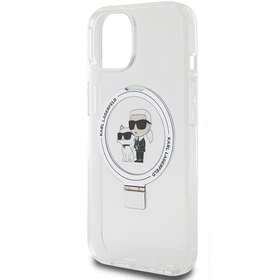 Karl Lagerfeld Ring Stand Karl&amp;Choupette MagSafe case for iPhone 14 / 15 / 13 - white - Apple Cases - Cases - Techbox
